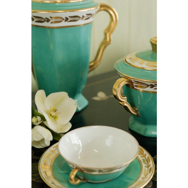 20th Century Tea and Coffee Service by Yolande Manin for Limoges, Set of 15 For Sale - Image 3 of 11