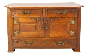 French Oak and Bronze Buffet, 1890s