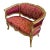 French Rococo Red Settee With Gold Details For Sale
