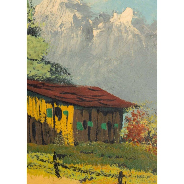 Mid 20th Century Illegibly Signed Rocky Mountain Landscape Oil For Sale - Image 5 of 9