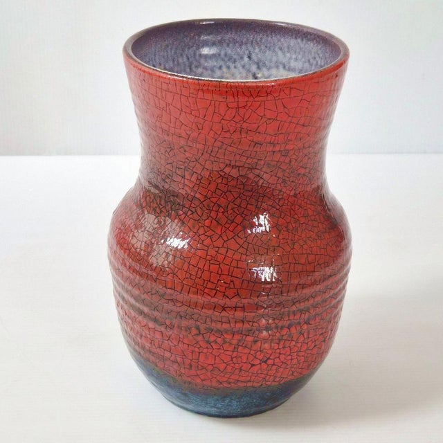 Vintage Crackle Glaze Ceramic Vase from Accolay, 1960s For Sale - Image 13 of 14