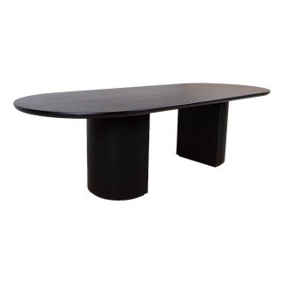 Moon Wooden Dining Table in Black and Brown from Gubi For Sale