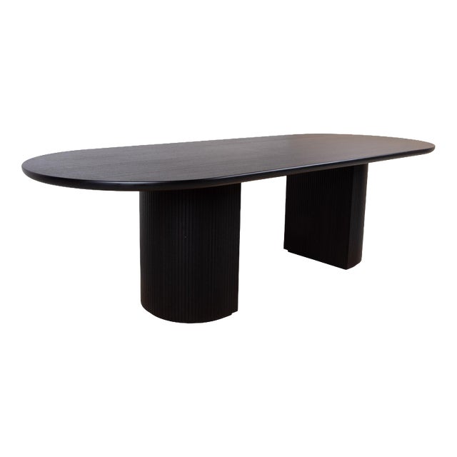Moon Wooden Dining Table in Black and Brown from Gubi For Sale