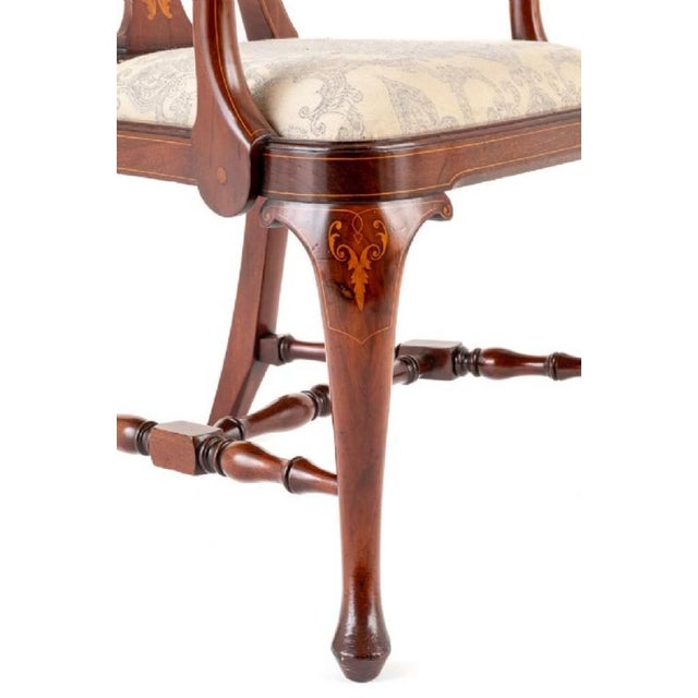 Queen Anne Desk Chairs in Mahogany, 1890s, Set of 3 For Sale - Image 10 of 18