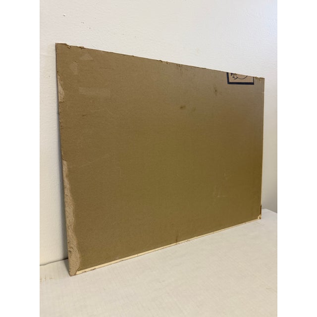 Wood 1970s Vintage Landscape Painting With Patina For Sale - Image 7 of 9