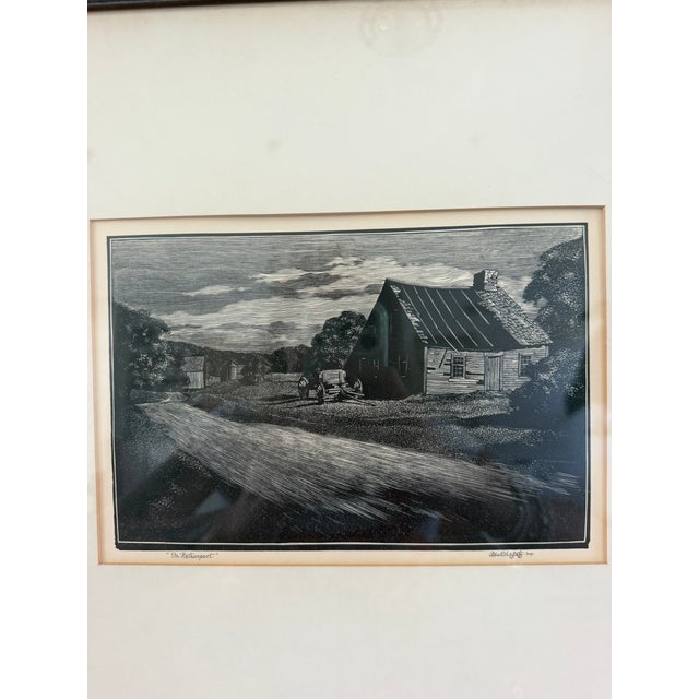 A beautifully atmospheric 1930 original wood engraving entitled In Retrospect by accomplished American printmaker Asa...