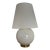 Contemporary Classic Ralph Lauren Off White Crackle Glaze Sphere Ball Lamp With Rigid Shade For Sale
