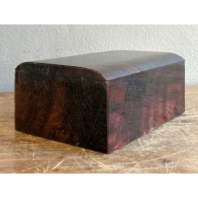 Wood Vintage Boho Lacquered Coconut Shell Box For Sale - Image 7 of 8