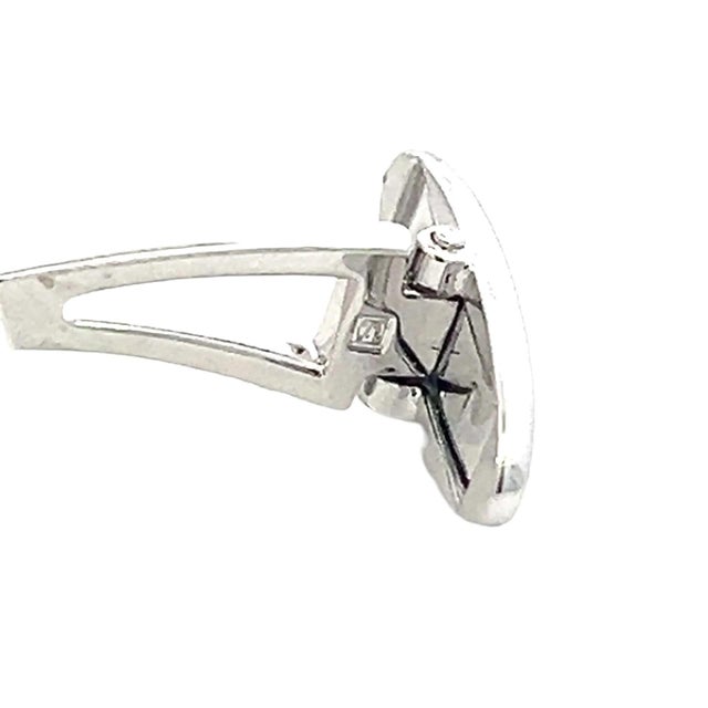 1990s Mikimoto Estate Akoya Pearl Cufflinks Silver, 2 Pieces For Sale - Image 4 of 8