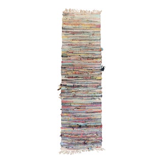 1970s Colorful American Braid Runner - 2'6" x 9'1" For Sale