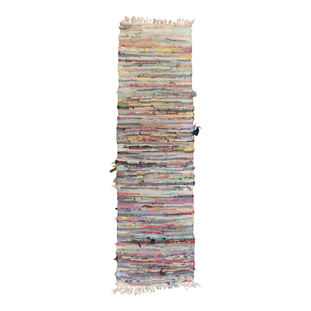 1970s Colorful American Braid Runner - 2'6" x 9'1" For Sale