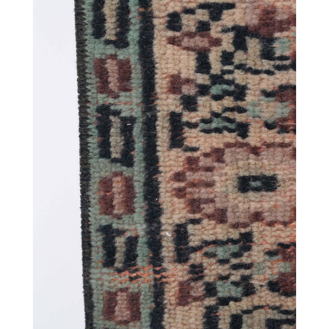 1970s 1970s Vintage Turkish Oushak Handmade Wool Cotton Brown Area Rug For Sale - Image 5 of 11