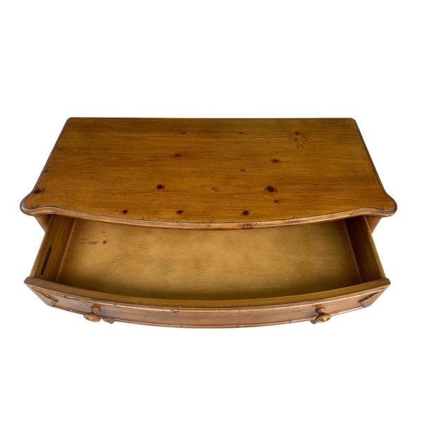 Knotty Pine Bowed Front Faux Bamboo Console/Chest For Sale - Image 9 of 13