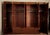 Wood Vintage Mahogany-Style Veneer Armoire With Brass Hardware & Carved Trim For Sale - Image 7 of 7