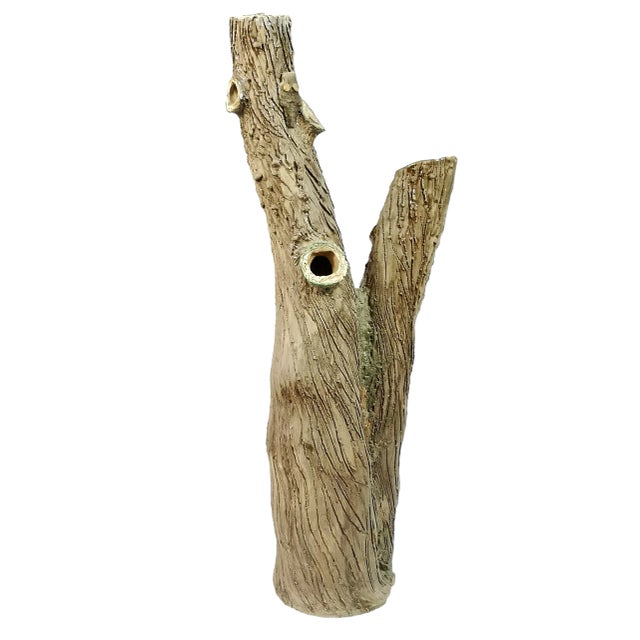 Large Ceramic Tree Trunk Decorative Planter, 1970s For Sale