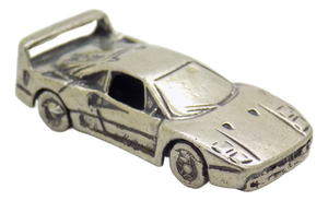 Vintage Italian Handmade Silver F40 Ferrari Sport Car Figurine, 1980s