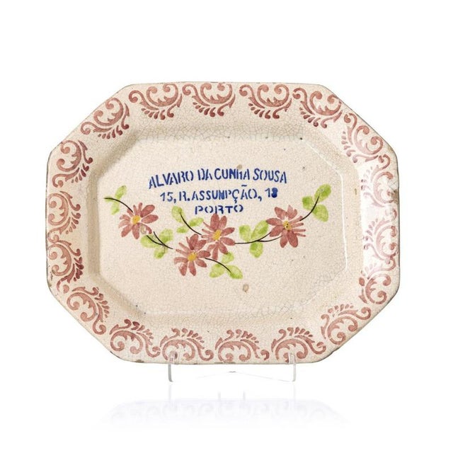 Advertising Tray in Coimbra Faience For Sale - Image 6 of 6