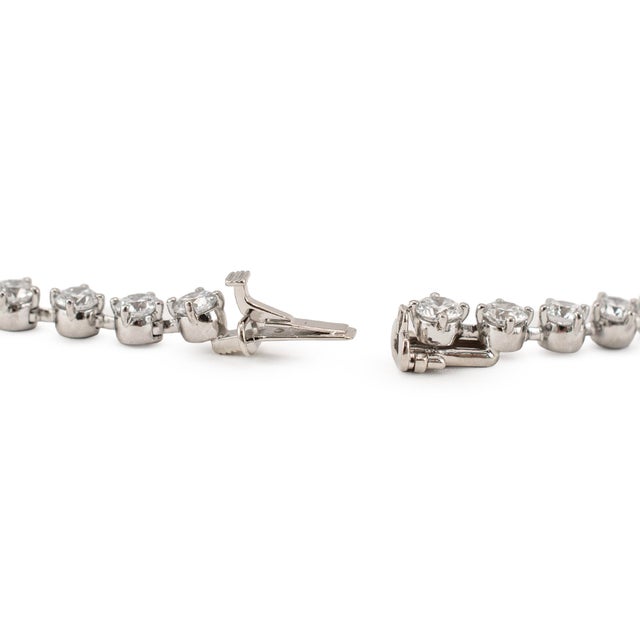 950 Platinum CTW Lab Grown Diamond Pin Hinge Link Tennis Chain Necklace For Sale In Houston - Image 6 of 8