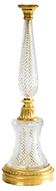 Large Empire Style Cut Crystal and Gilt Bronze Table Lamp, 1940s