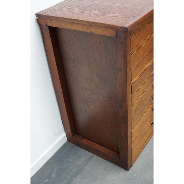 Brown Vintage Dutch Oak Jewelers Drawer Cabinets, 1930s, Set of 2 For Sale - Image 8 of 18