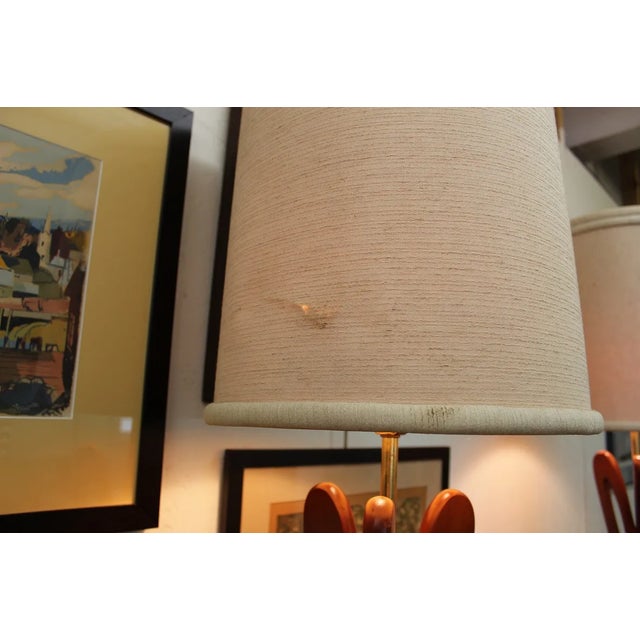 Wood Mid-Century Danish Modern Lamps - Pair For Sale - Image 7 of 8