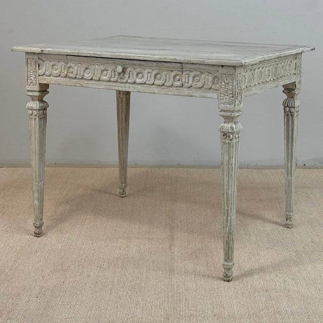 18th Century Swedish Painted Center Table ~ Writing Desk For Sale - Image 4 of 18