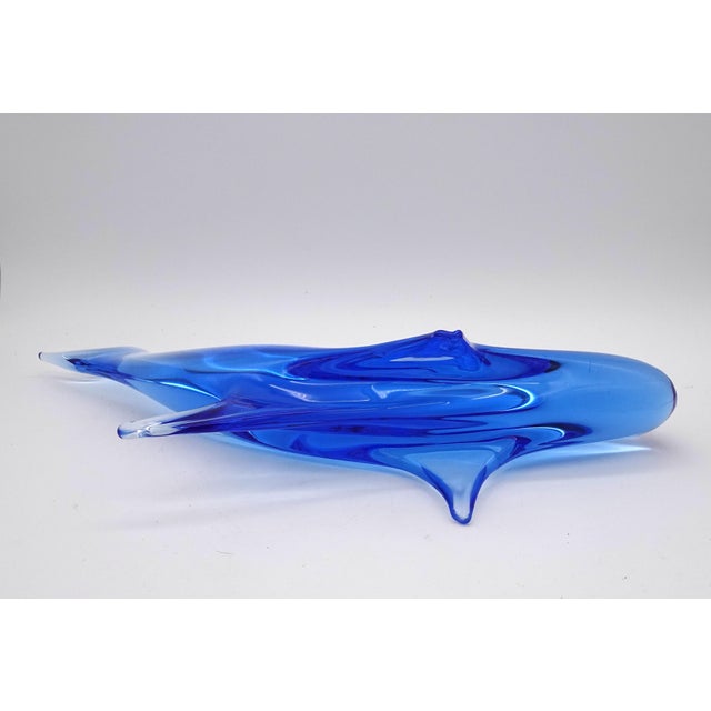 Vintage Murano Glass Shark in Cobalt Blue, 1980s For Sale - Image 6 of 9