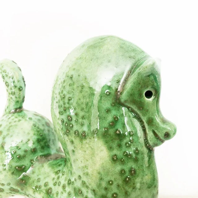 Vintage Green Ceramic Horse by Roberto Rigon For Sale - Image 3 of 6
