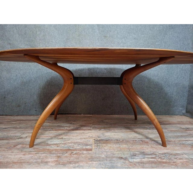 Wood Oval Dining Table by Maurizio Marconato & Terry Zappa for Porada, Italy, 1970s For Sale - Image 7 of 7