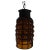 Industrial Hanging Amber Bubble Glass Pendant For Sale