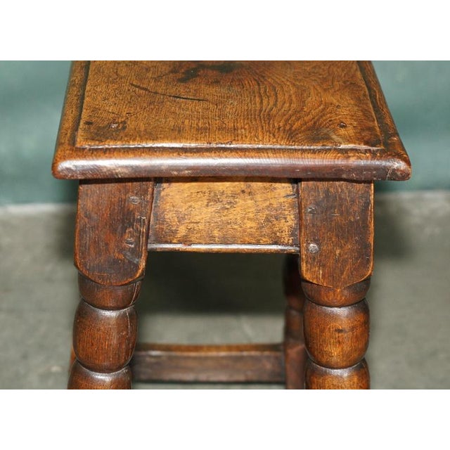 English Oak Bobbin Turned Joint Stool, 1700s For Sale - Image 14 of 18