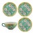 Early 20th Century Chinese Export Famille Rose Teacup & Three Saucer Plates, Longevity Motif - 4pcs For Sale