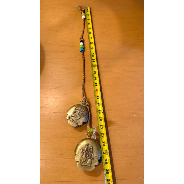 Mid-20th Century Indian Brass Hindu Deity Hanging Bells - Pair For Sale - Image 4 of 10
