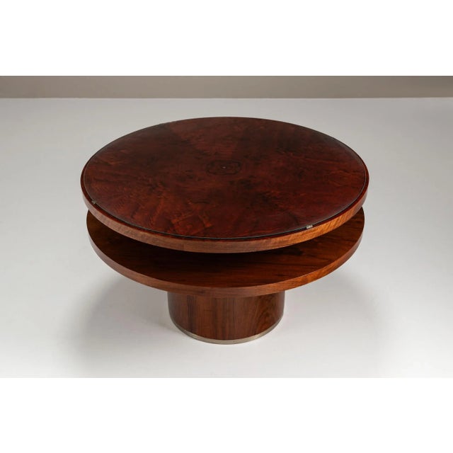 Art Deco Round Mahogany Coffee Table, 1930s For Sale - Image 11 of 11