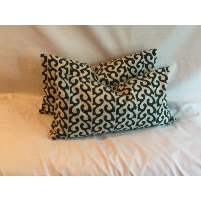 2020s Wavy Stitched Designer Pillows- Set of 2 For Sale - Image 5 of 7