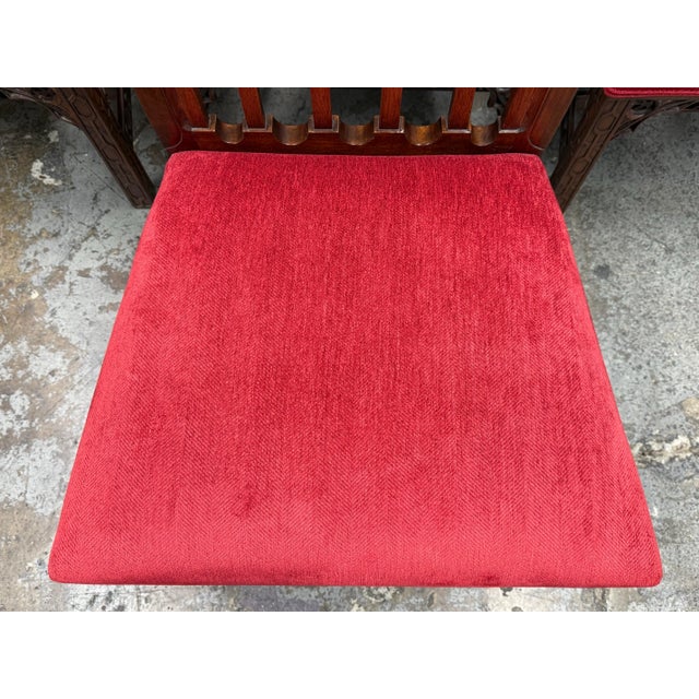 Wood Burton Ching Gothic Revival Dining Room Chairs, Set of Eight For Sale - Image 7 of 12