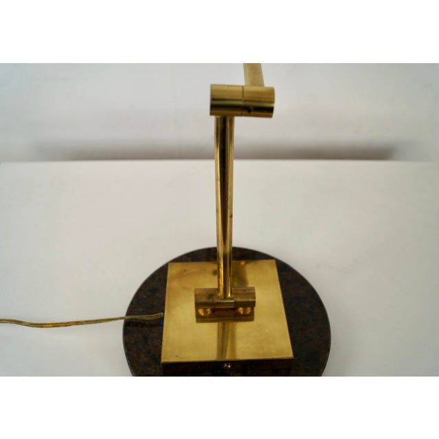 1970’s Mid-Century Modern Brass & Marble Desk Lamp For Sale - Image 9 of 12