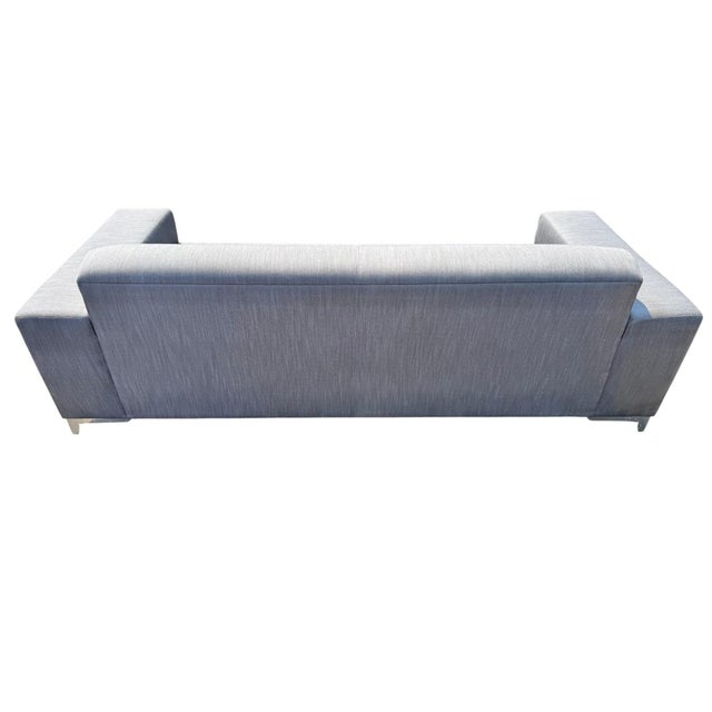 Silver Modern Thayer Coggin Silver Upholstered Sofa For Sale - Image 8 of 9