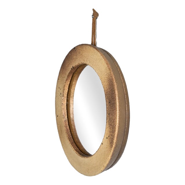 Glazed Stoneware Mirror, France, 1970s For Sale