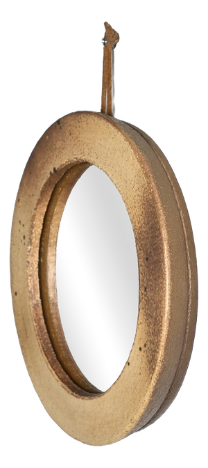 Glazed Stoneware Mirror, France, 1970s
