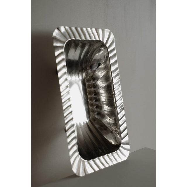 Silver Vintage Silver-Plated Fluted Dish For Sale - Image 8 of 10