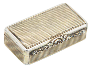 Rectangular Snuff Box in Guilloche Silver