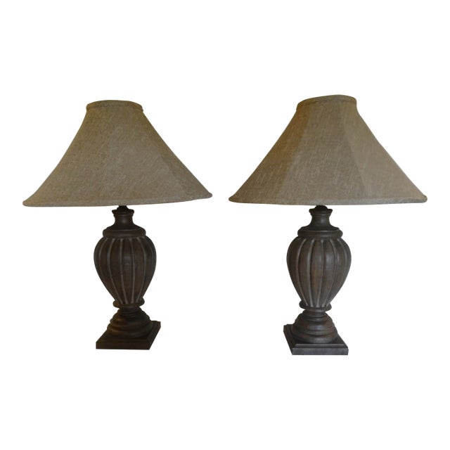 Wood Lamps From Richard James of London - a Pair For Sale