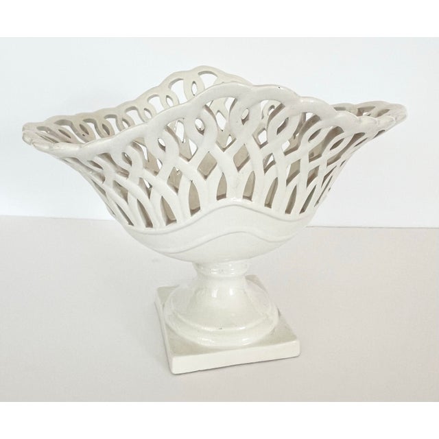 White Italian Porcelain Lace Vessel For Sale - Image 8 of 8