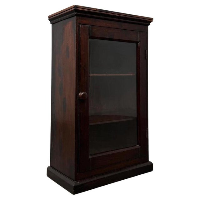 2000 - 2009 Antique Early 20th Century English Edwardian Rustic Glazed Pine Vitrine For Sale - Image 5 of 11