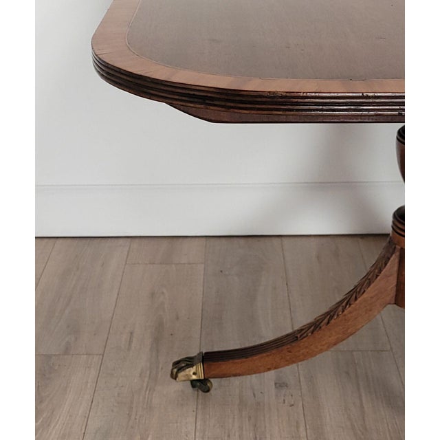 19th Century Large English Dining Table, Mahogany With Satinwood, 19th Century and Later For Sale - Image 5 of 12