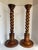 English Pair of Theodore Alexander Barley Twist Extra Tall Wood Candlestick Holders For Sale - Image 3 of 9