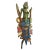 Unique striking colorful painted vintage carved wood mask from South Africa. Interesting green painted female figure sits...
