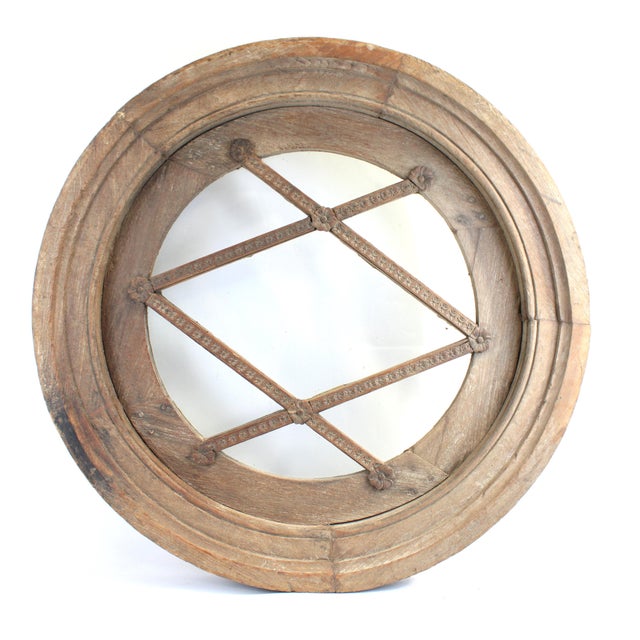 Mid-Century Modern Wood Window With Diamond Flowerette For Sale - Image 3 of 10