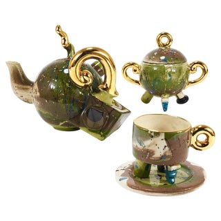 Postmodern Pop Art Sculptural Tea Service by Juraj Mahalik for Art4, Slovakia, 1990s, Set of 10 For Sale